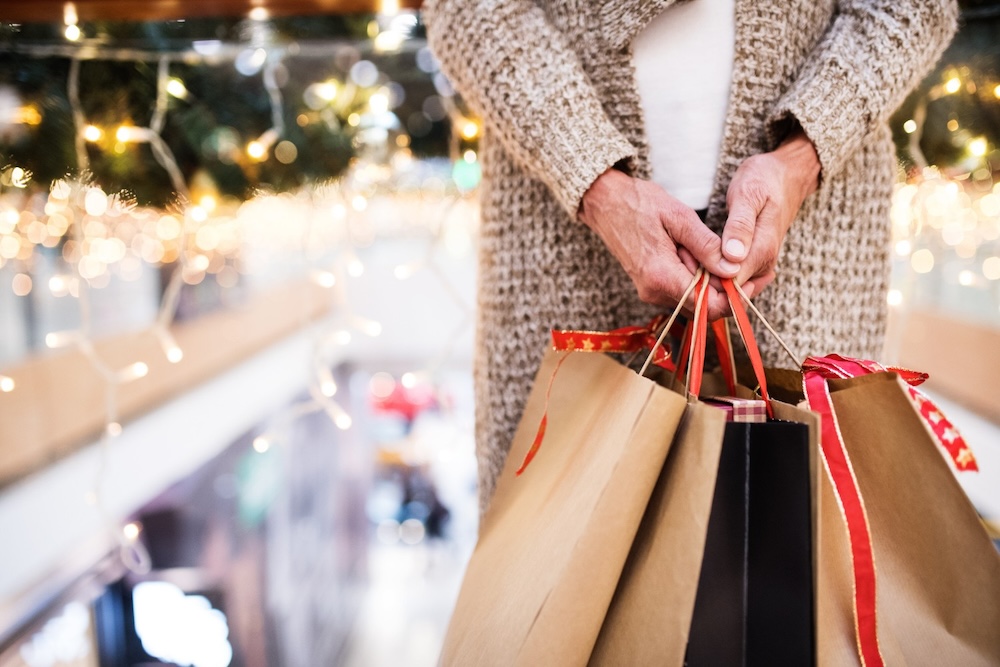 Woman shopping for the holidays