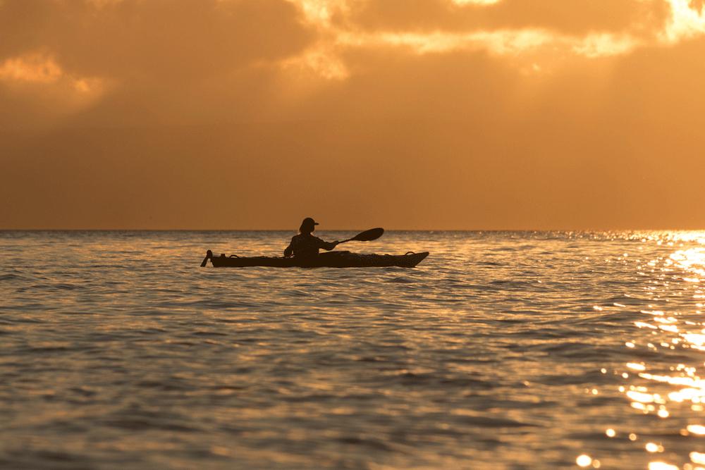 Sunset kayaking in Oak Island