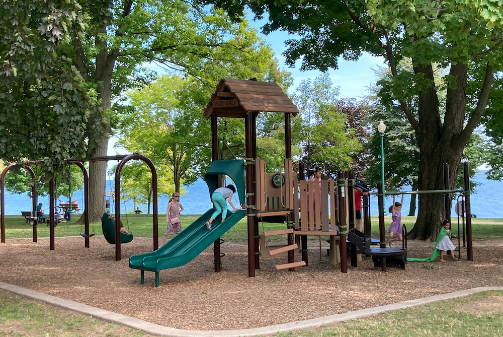 Playground on a park at the beach 