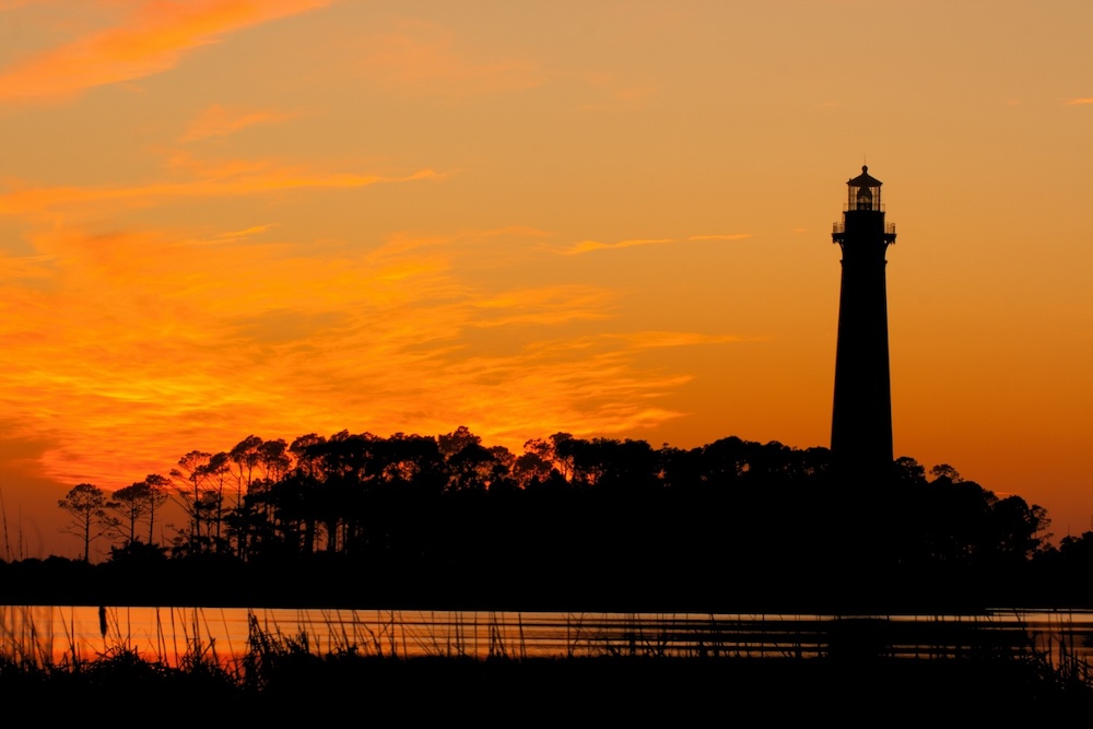 lighthouse at sunset